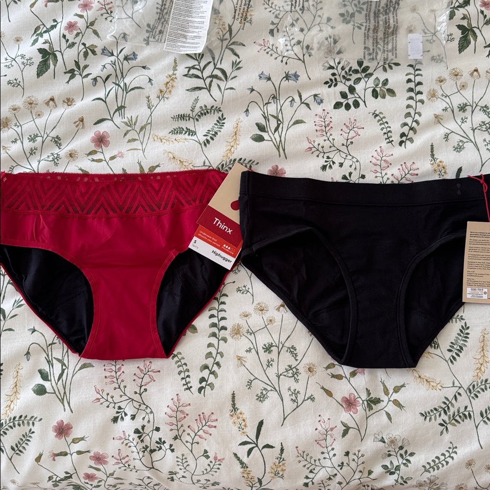 Thinx New Set 2 pairs Leak Proof Period Underwear, S New Hiphugger Brief Panties